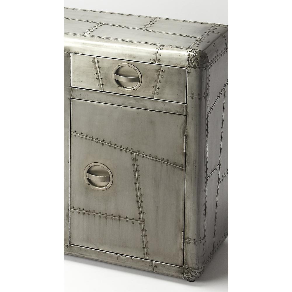 Company Midway Aviator Metal Console Cabinet, Silver. Picture 2