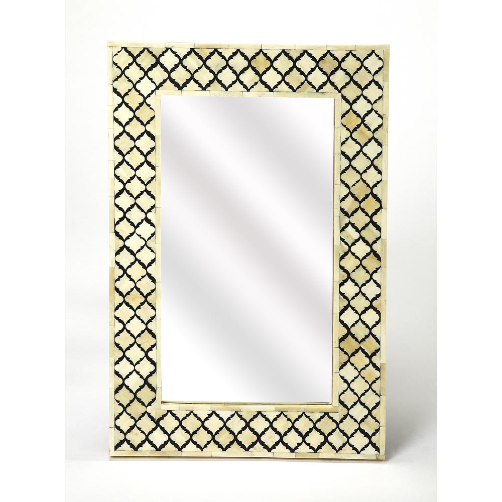 Yasmin Bone Inlay Wall Mirror. Picture 1