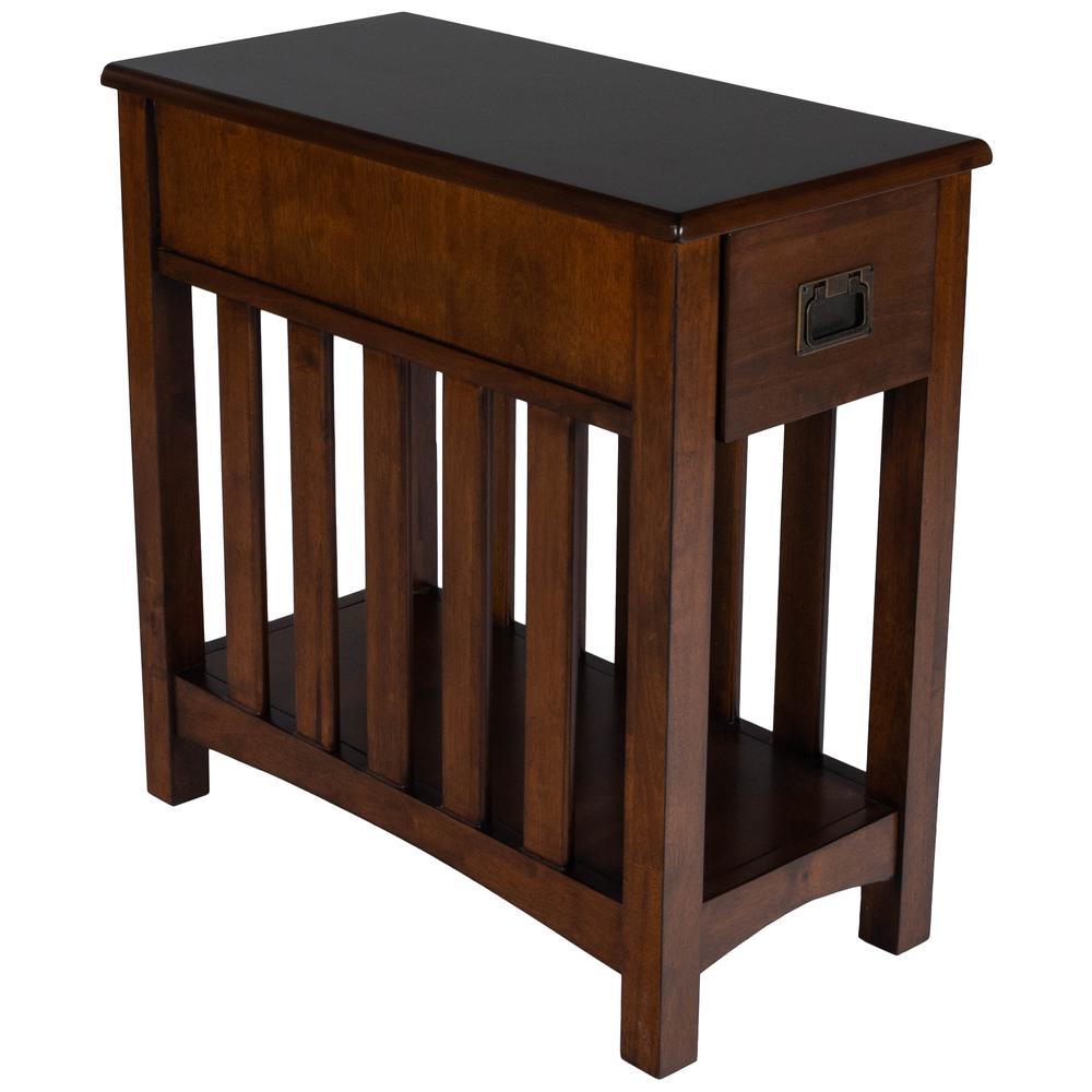 Company Larina Shaker Wood Side Table, Dark Brown. Picture 1