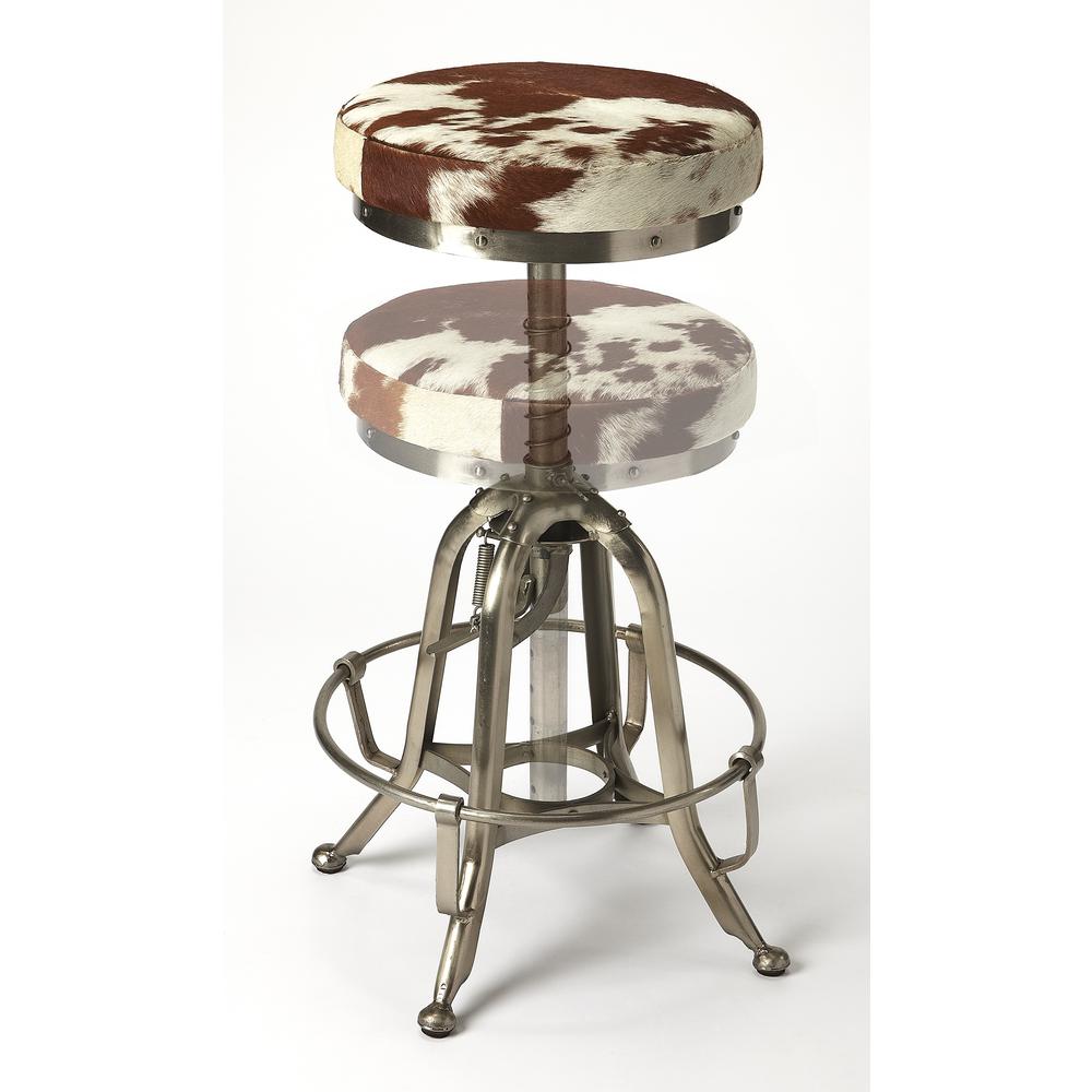 Company Donovan Hair-On-Hide 22" Bar Stool, Multi-Color. Picture 3
