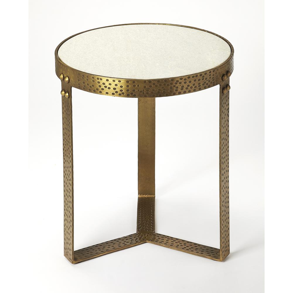 Elton Marble & Metal End Table. Picture 1