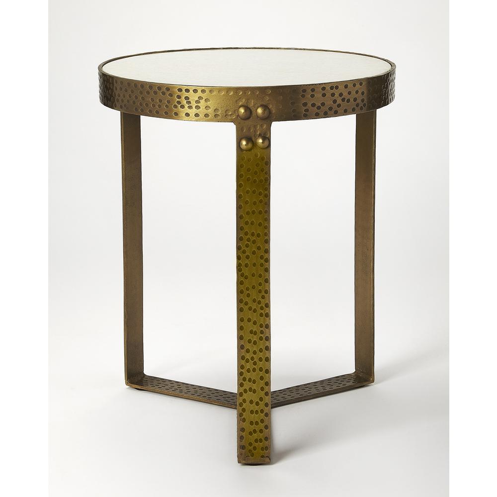 Elton Marble & Metal End Table. Picture 2