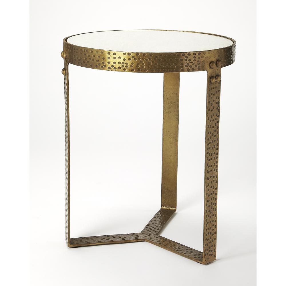 Elton Marble & Metal End Table. Picture 3