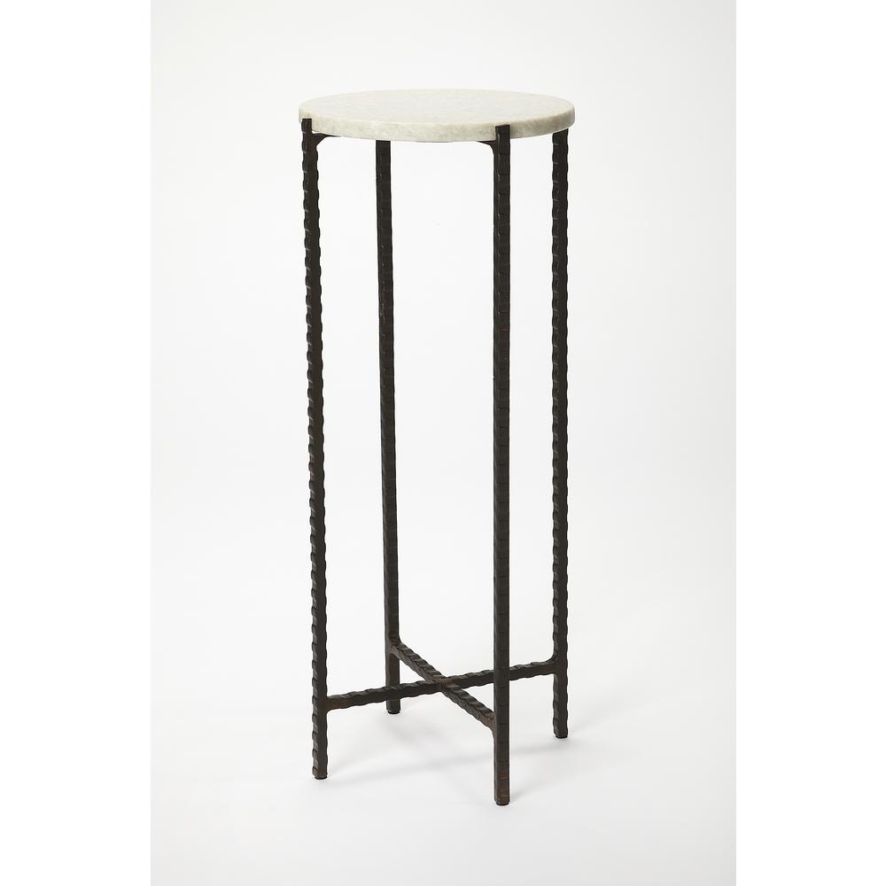 Nigella Round Marble & Metal Accent Table. Picture 2