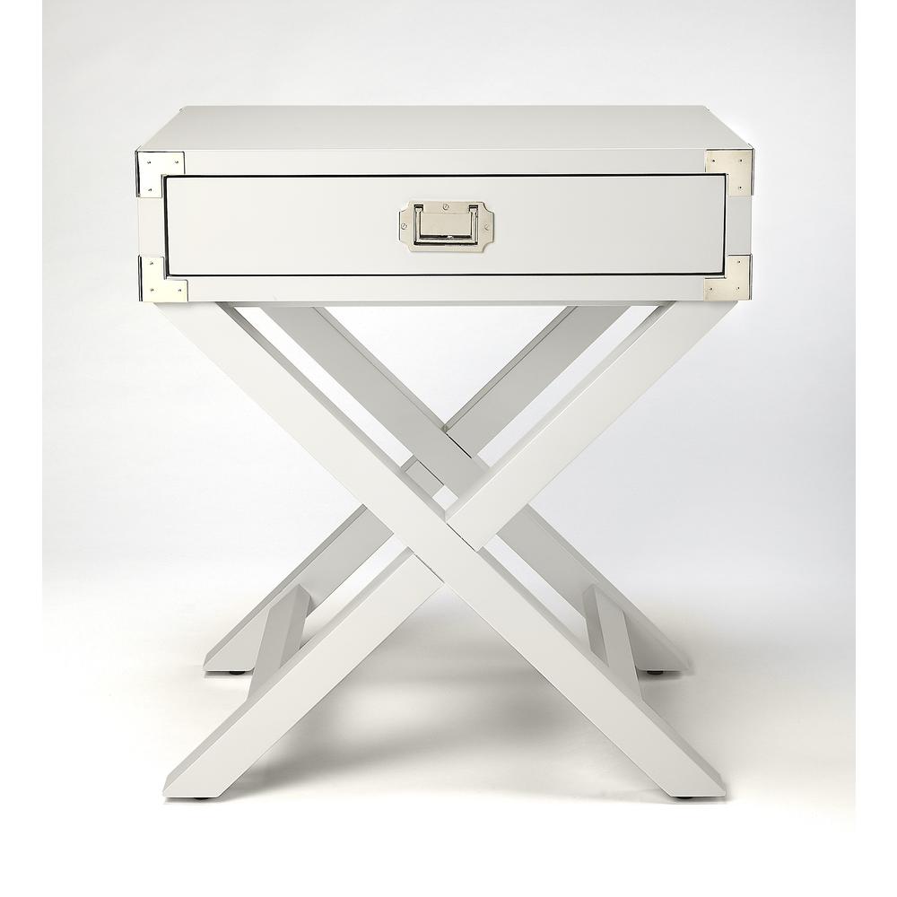 Butler Anew White Campaign Side Table. Picture 3