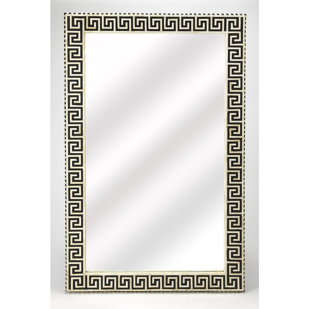 Company Eternity Bone Inlay Wall Mirrored, Black and White. Picture 1