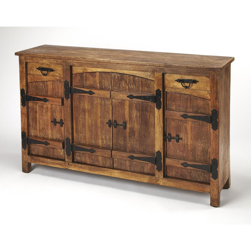Company Giddings Rustic  59.5" Sideboard, Medium Brown. Picture 1