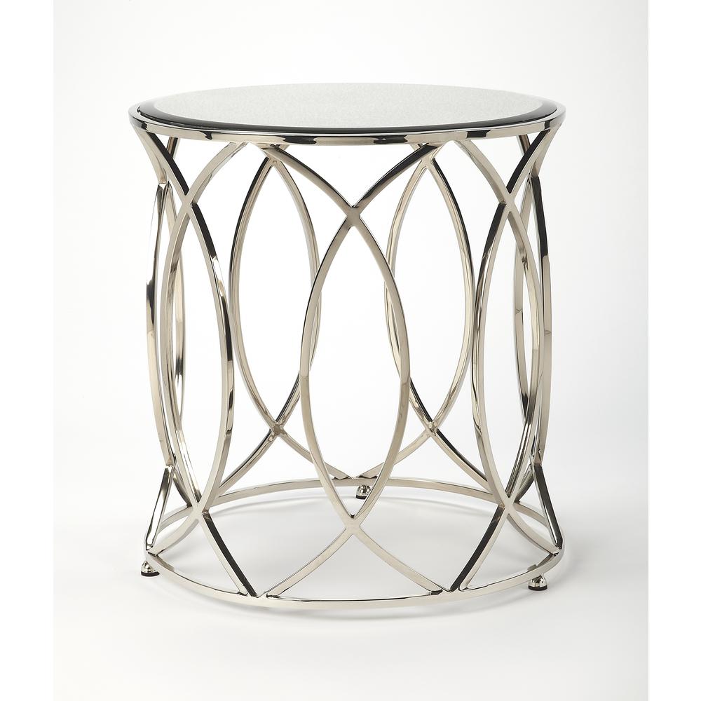 Company Desiree Mirrored End Table, Silver. Picture 2