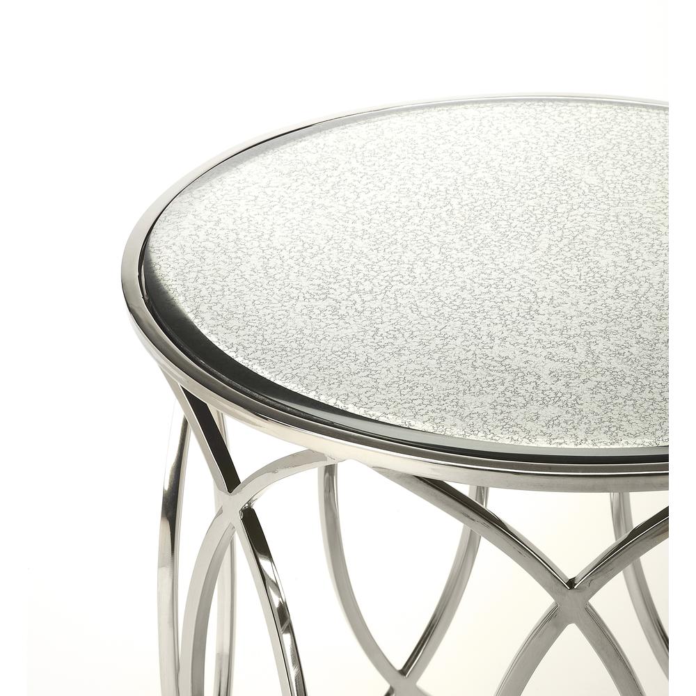 Company Desiree Mirrored End Table, Silver. Picture 3