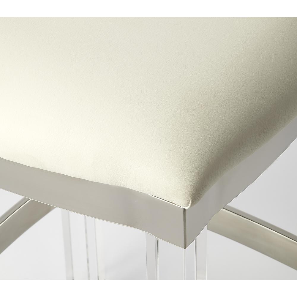 Jordan Acrylic & White Leather Counter Stool. Picture 3