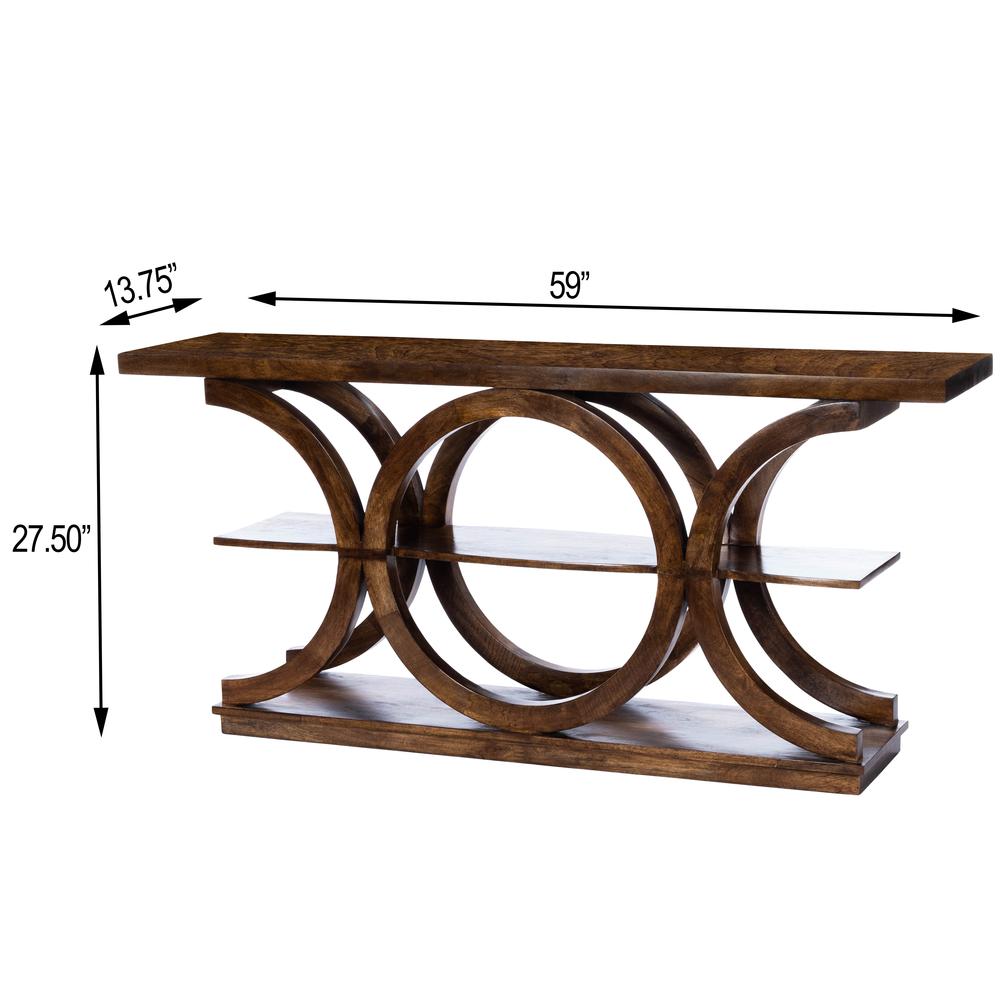 Company Stowe Rustic Console Table, Medium Brown. Picture 9