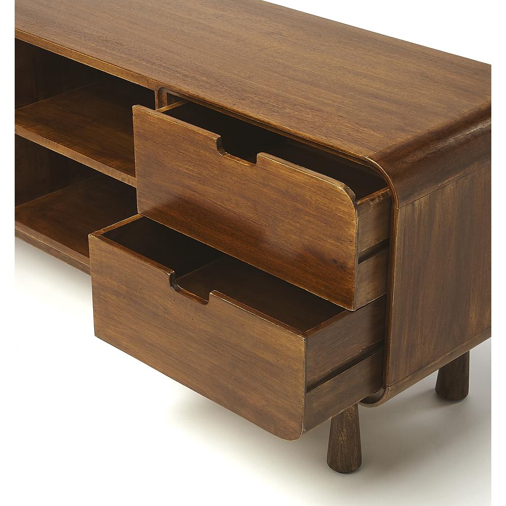Company Drayton Modern Wood 49.5" TV Stand, Medium Brown. Picture 4