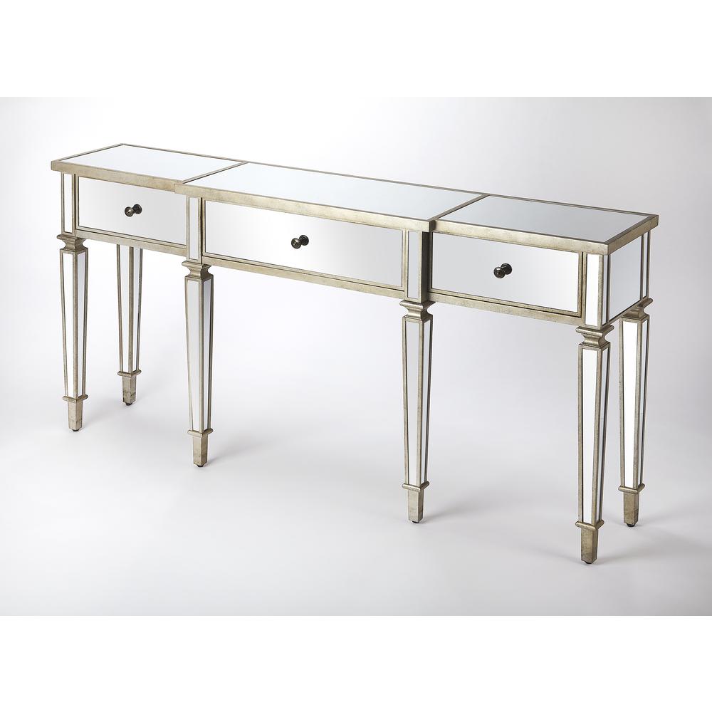 Company Hayworth Mirrored Console Table, Silver. Picture 1