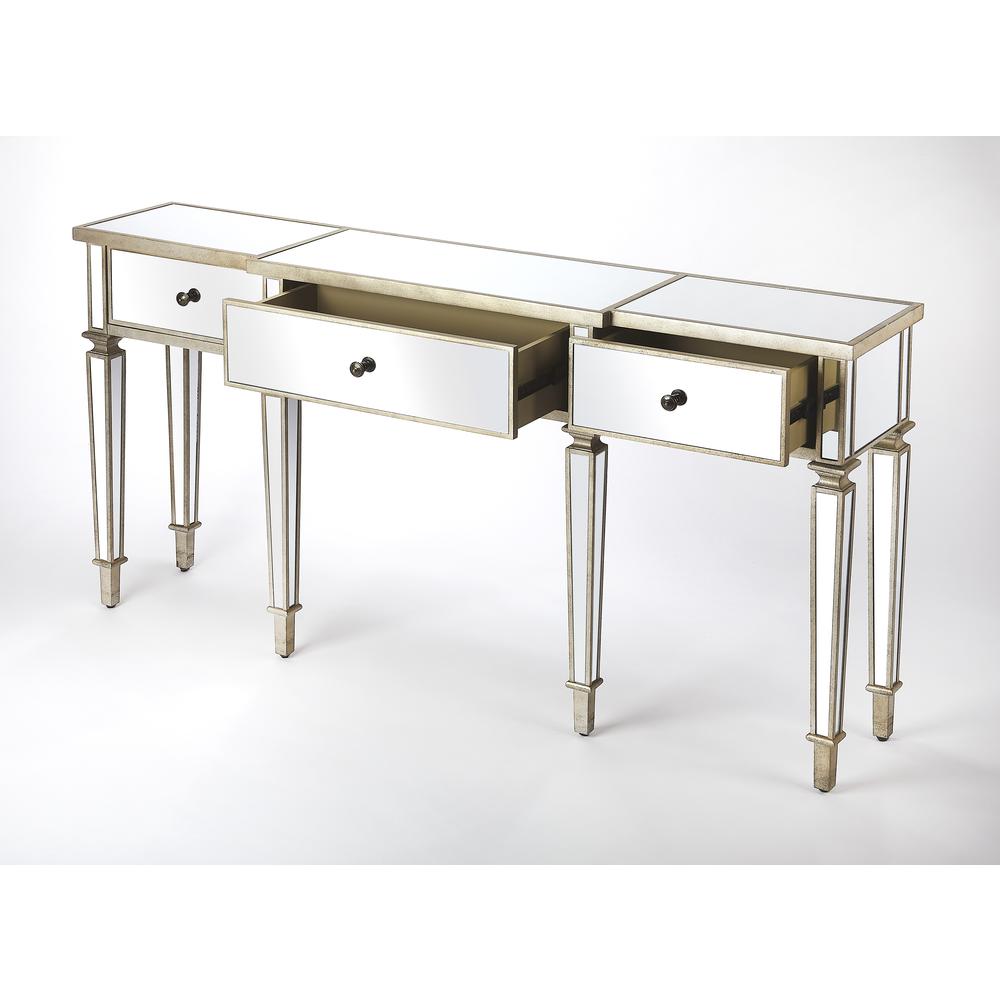 Company Hayworth Mirrored Console Table, Silver. Picture 2