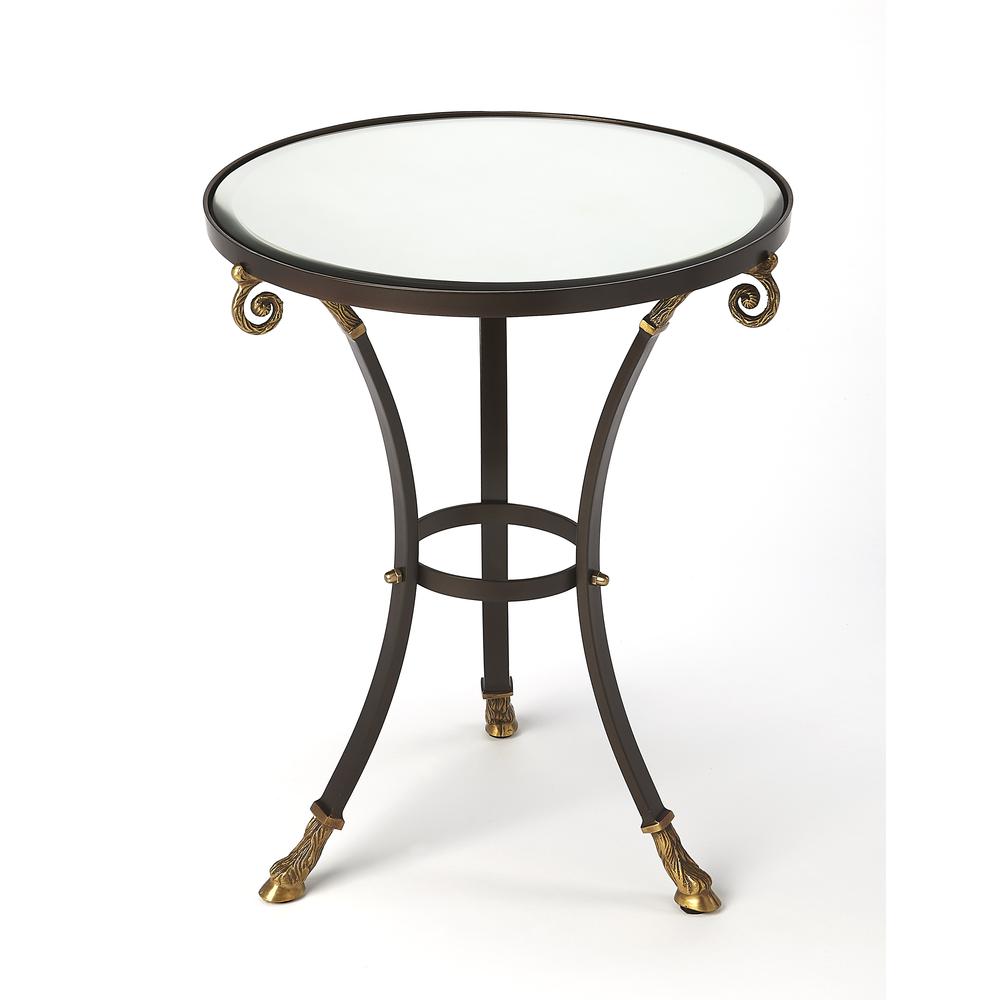 Meurice Glass & Metal Accent Table. Picture 1