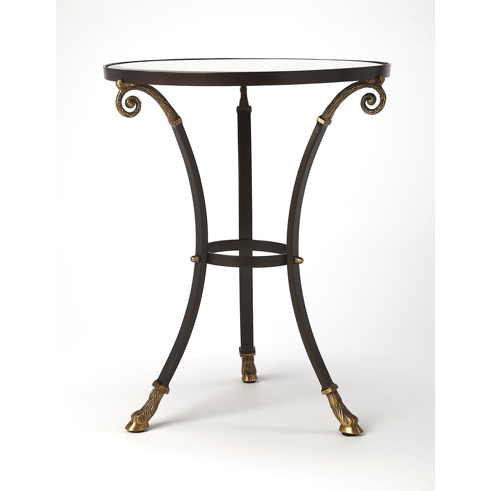 Meurice Glass & Metal Accent Table. Picture 2