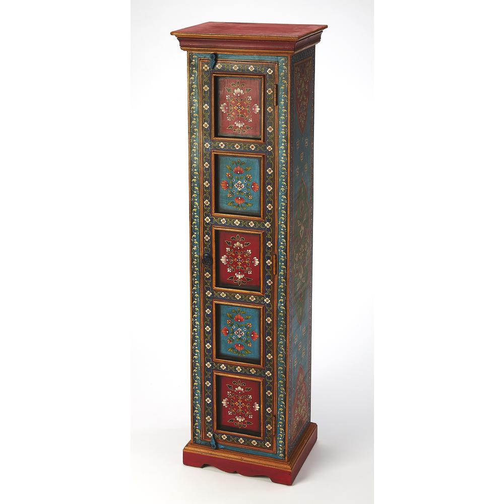 Company Amir Hand Painted Tall Cabinet, Multi-Color. Picture 1