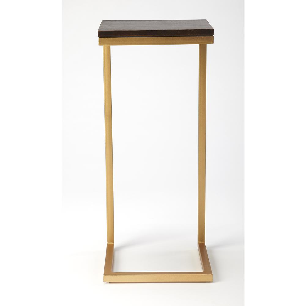 Company Kilmer Wood & Metal Side Table, Gold. Picture 2