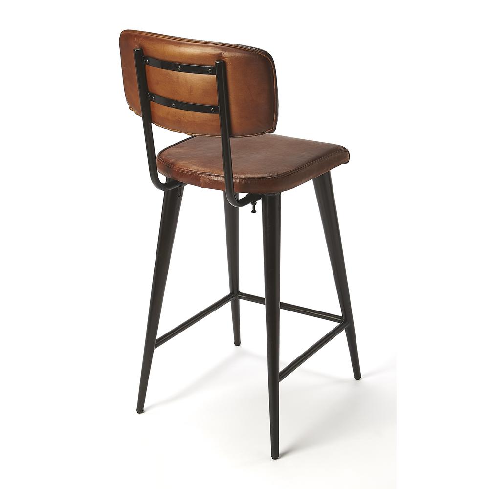 Company Saddle Leather 26" Counter Stool, Dark Brown. Picture 2