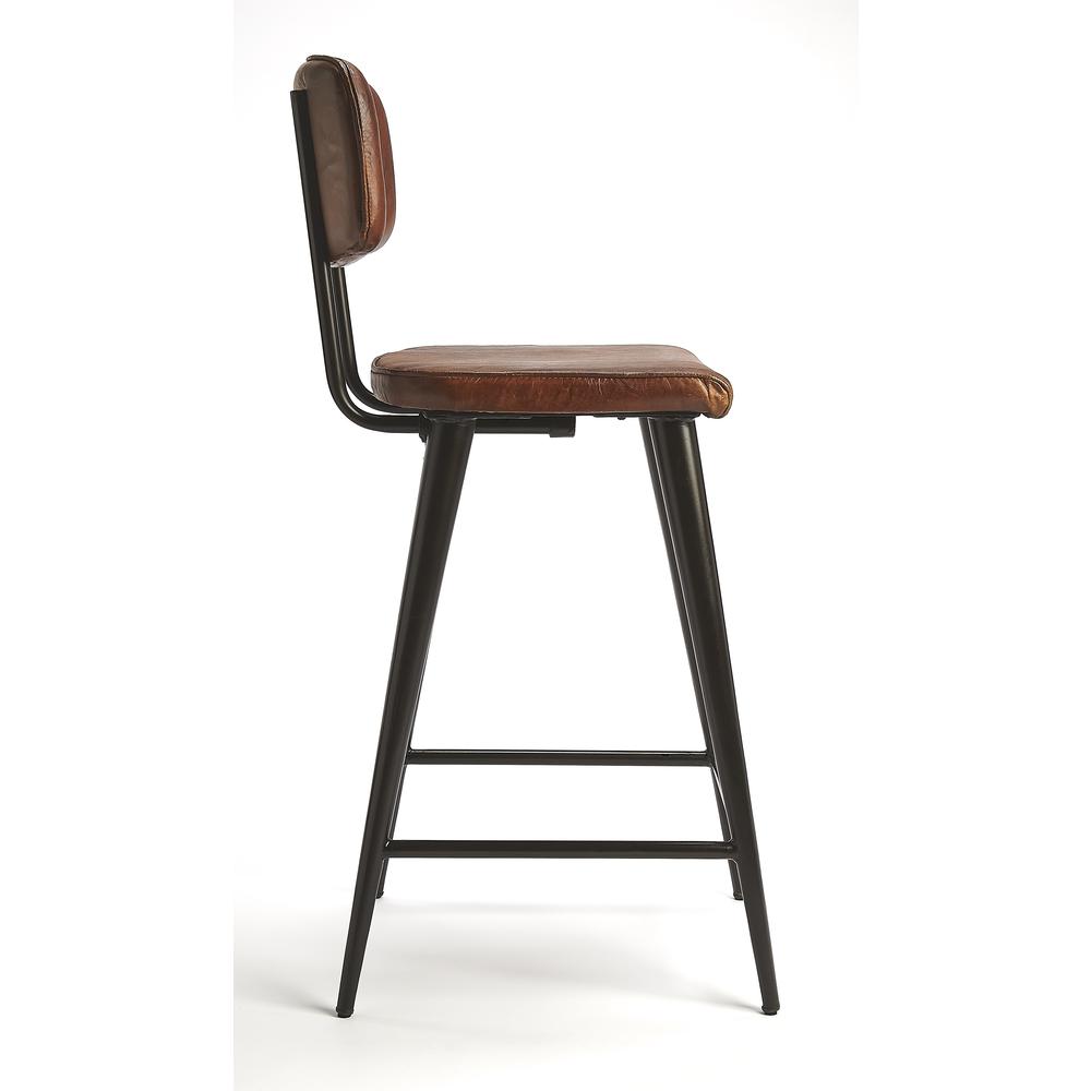 Company Saddle Leather 26" Counter Stool, Dark Brown. Picture 5