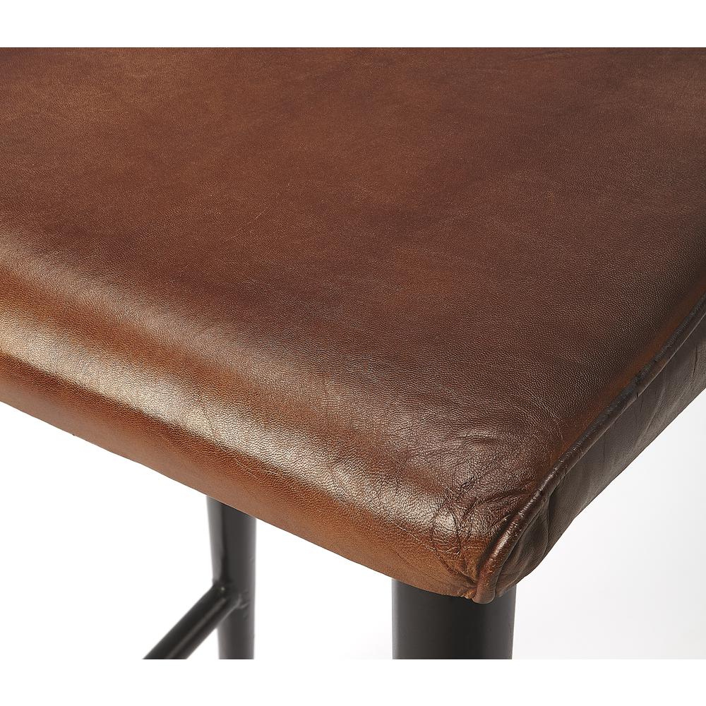Company Saddle Leather 26" Counter Stool, Dark Brown. Picture 7