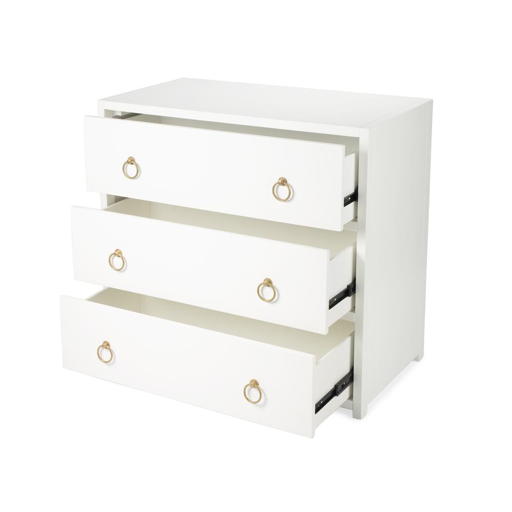 Company Lark 3 Drawer Dresser, White. Picture 3