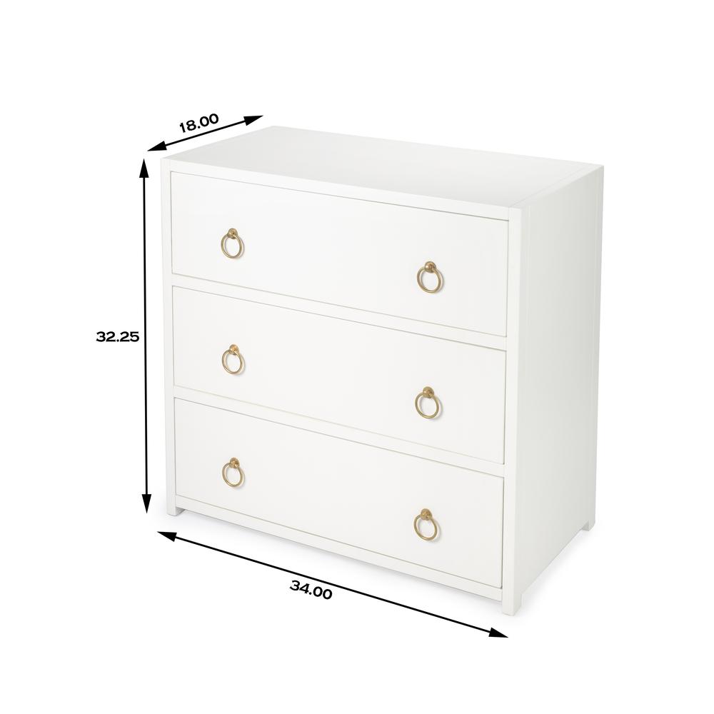 Company Lark 3 Drawer Dresser, White. Picture 10