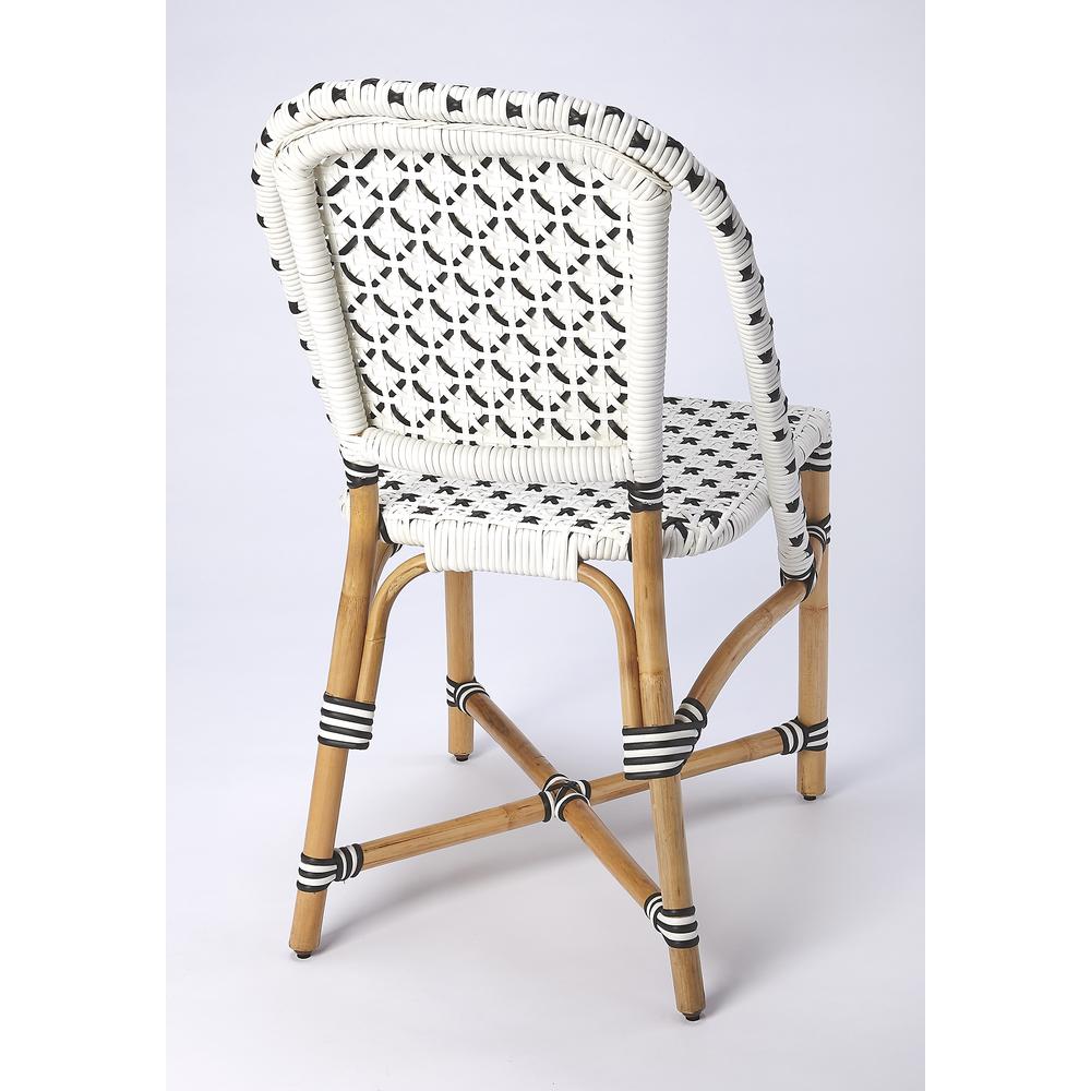 Tenor White & Black Rattan Dining Chair. Picture 5