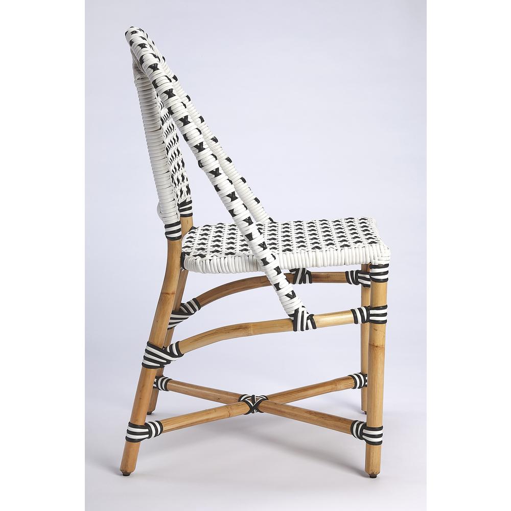 Tenor White & Black Rattan Dining Chair. Picture 4