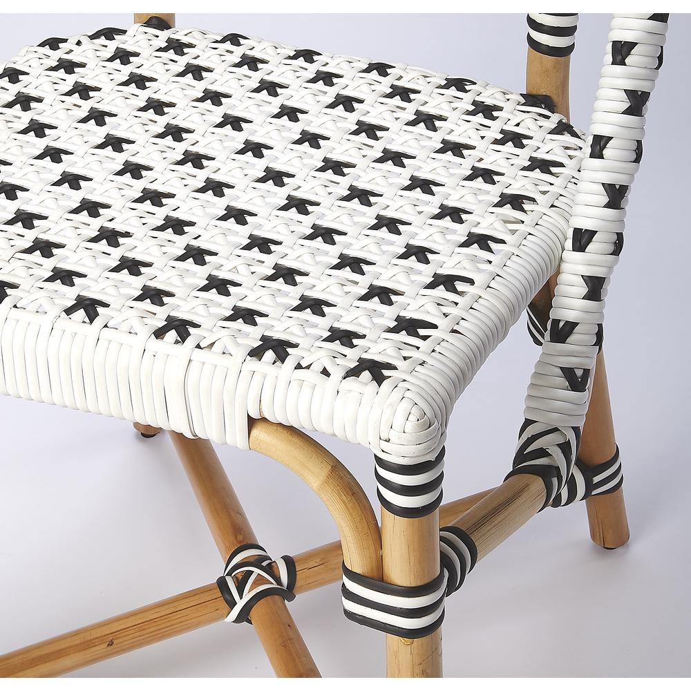 Tenor White & Black Rattan Dining Chair. Picture 7