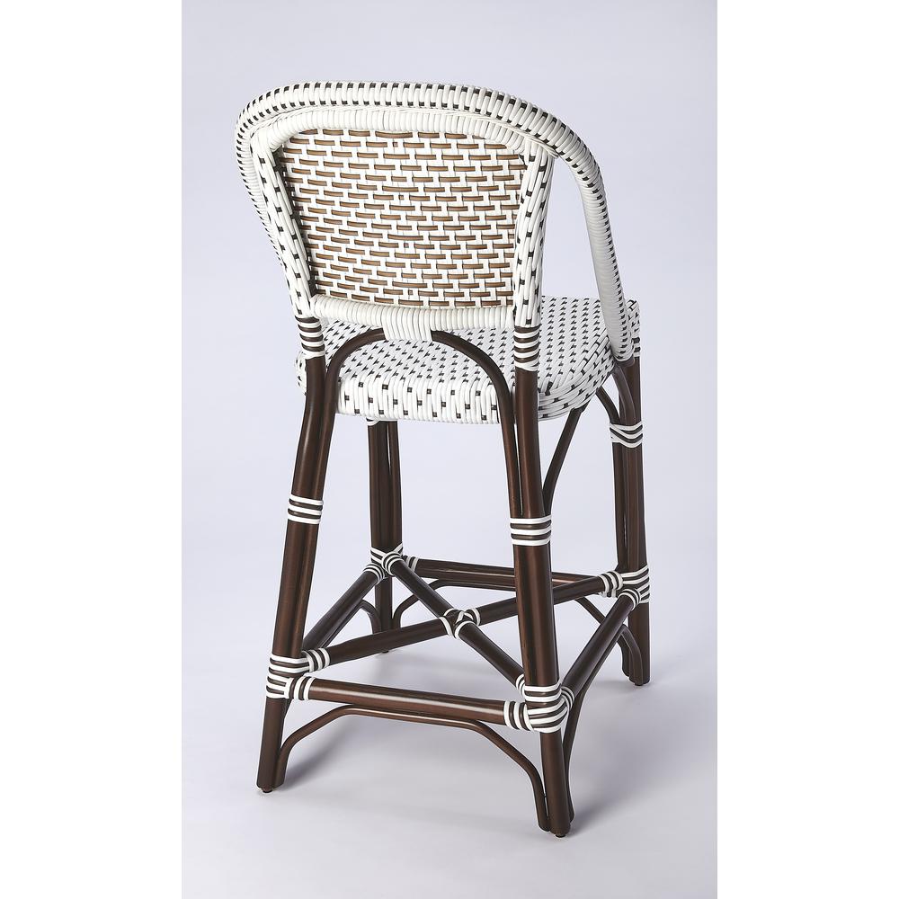 Solstice White & Chocolate Rattan Counter Stool. Picture 5