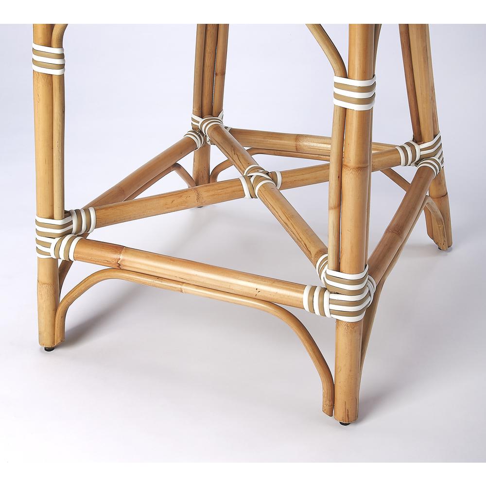Solstice White &  Tan Rattan Counter Stool. Picture 2