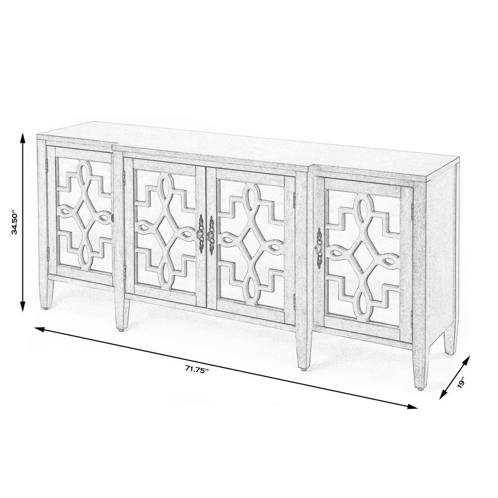 Company Giovanna  Mirrored 71.75" Sideboard, Green. Picture 11