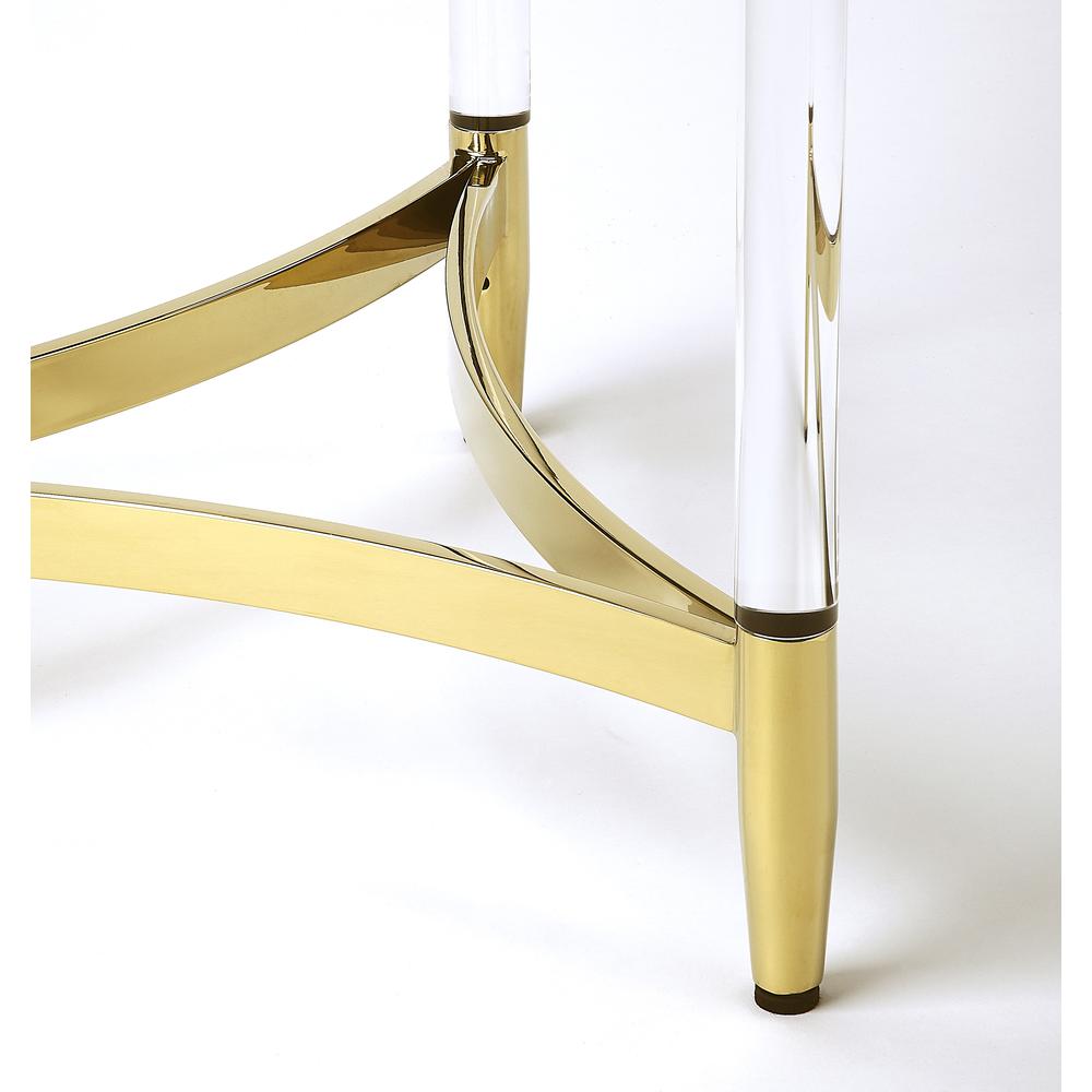 Company Charlene Acrylic & Round End Table, Gold. Picture 3