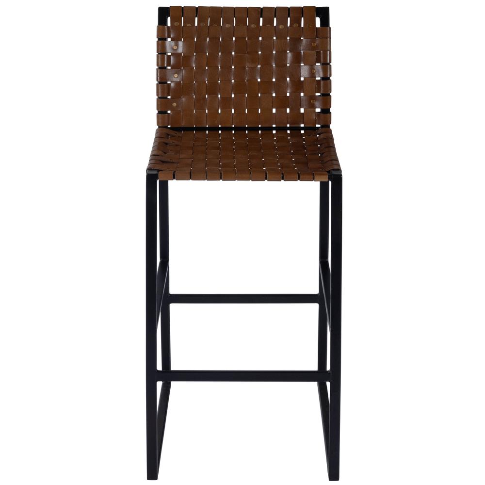 Butler Urban Brown Woven Leather Bar Stool. Picture 4