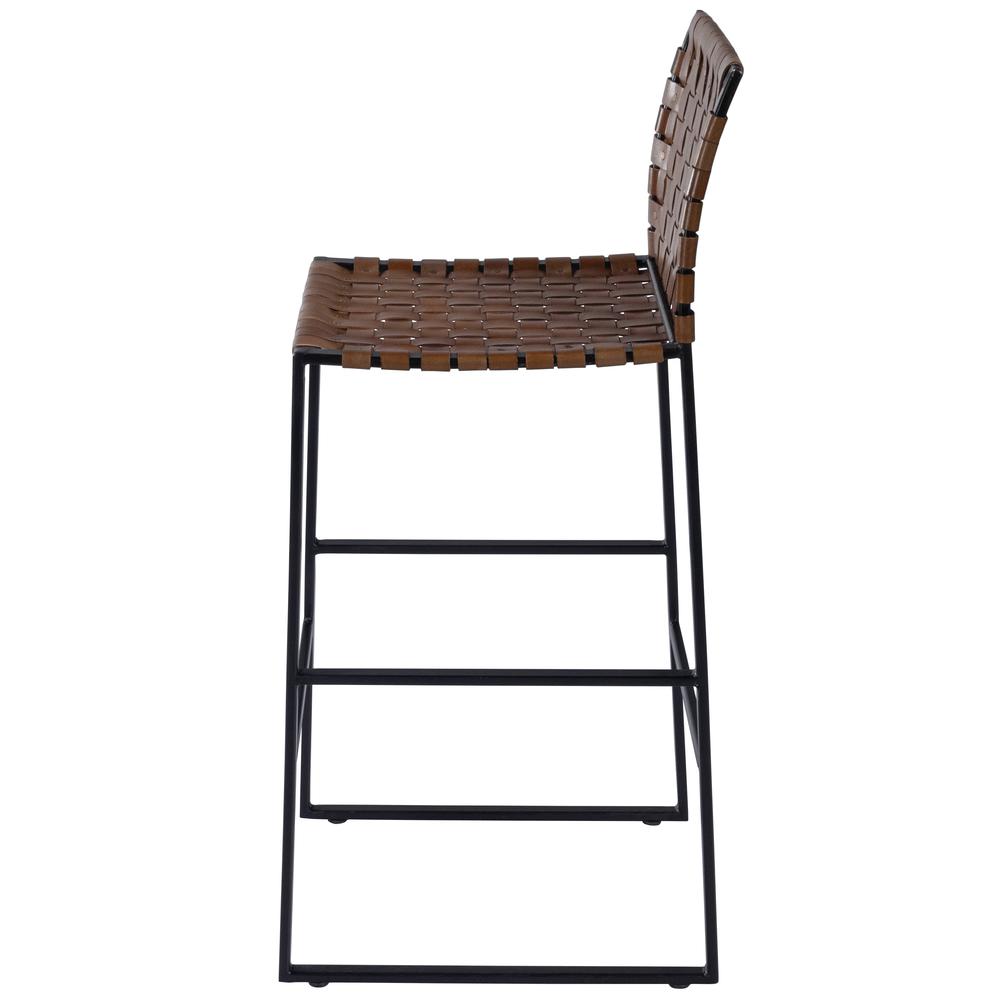 Butler Urban Brown Woven Leather Bar Stool. Picture 2