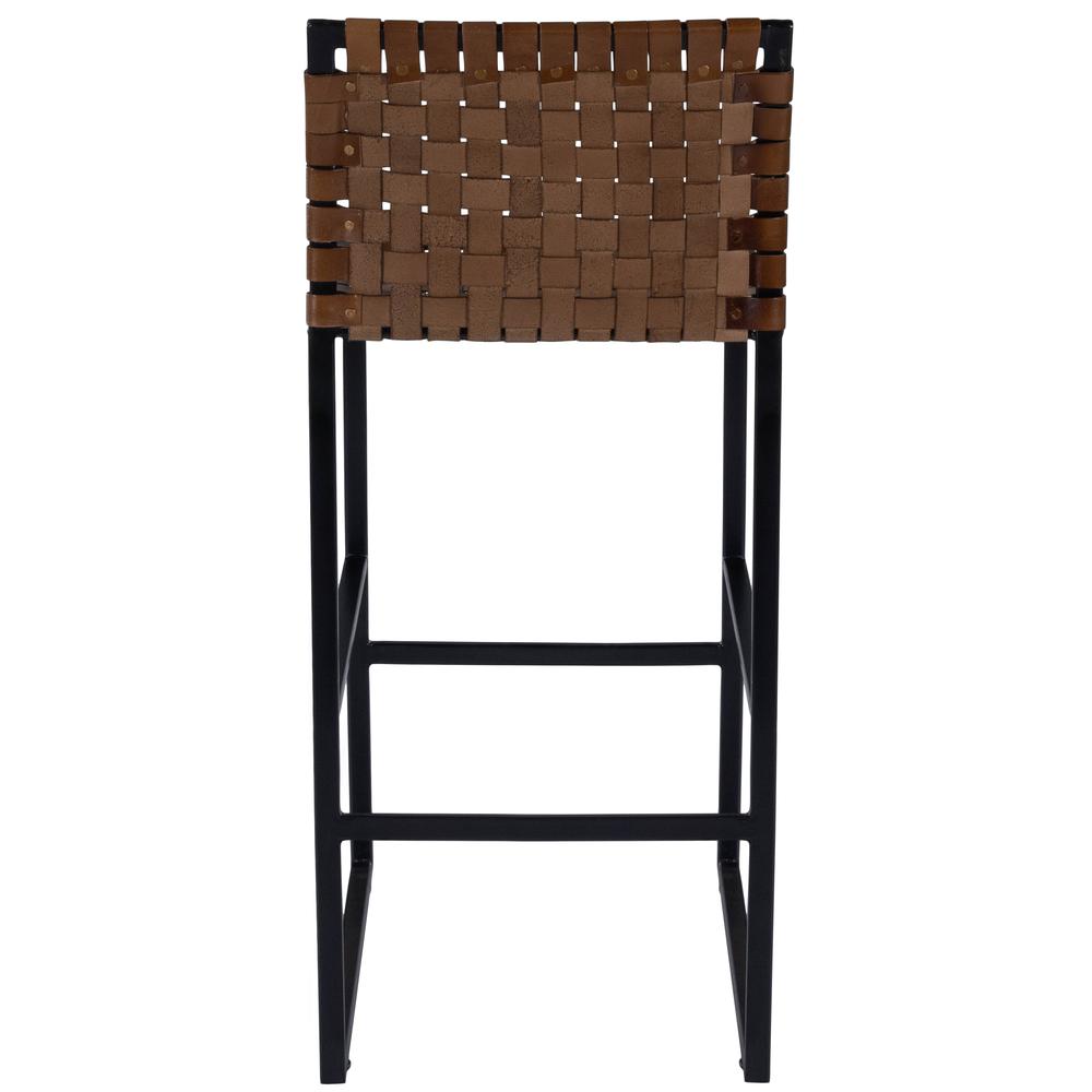 Butler Urban Brown Woven Leather Bar Stool. Picture 5