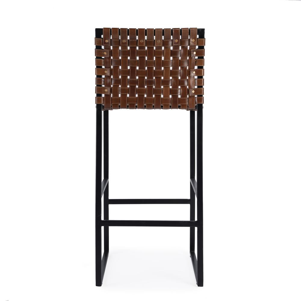 Company Urban Woven Leather 30" Barstool, Medium Brown. Picture 4