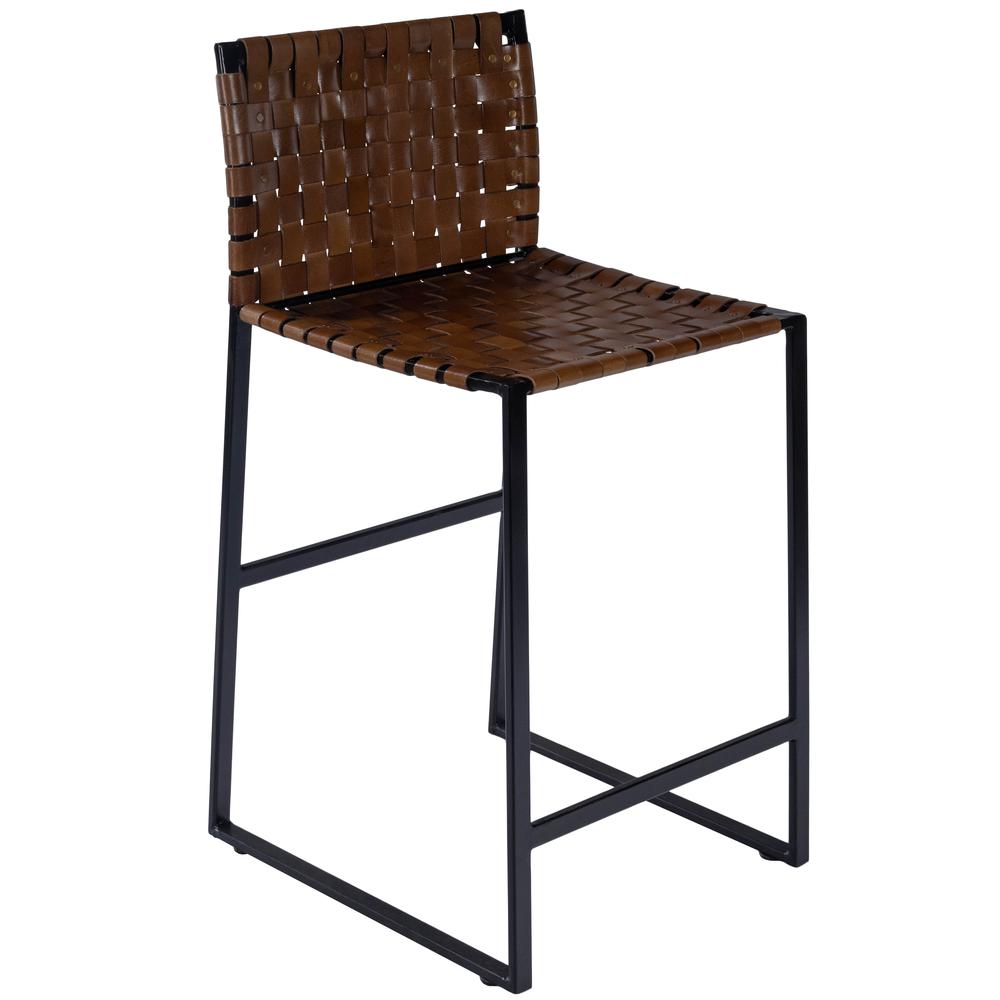 Butler Urban Brown Woven Leather Counter Stool. Picture 3
