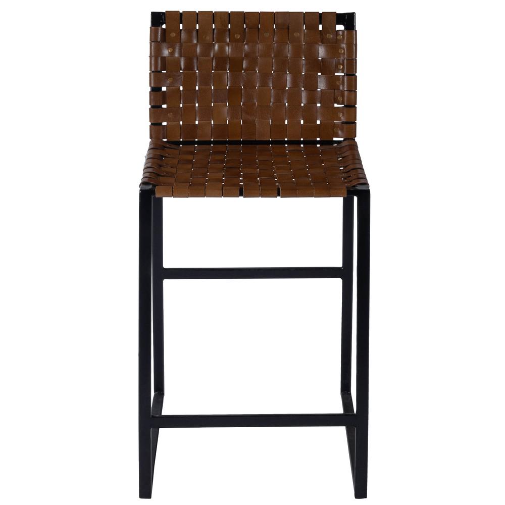 Butler Urban Brown Woven Leather Counter Stool. Picture 5
