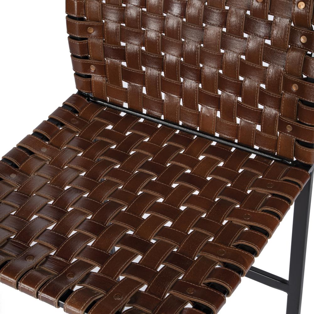 Urban Brown Woven Leather Counter Stool. Picture 2