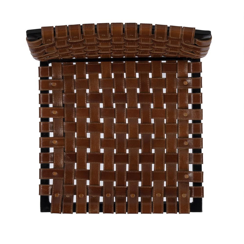 Urban Brown Woven Leather Counter Stool. Picture 8
