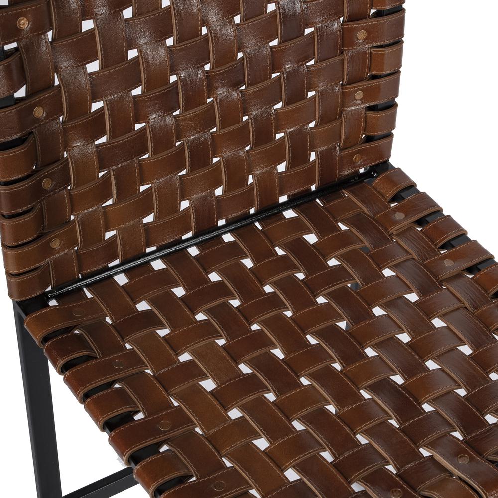 Urban Brown Woven Leather Chair. Picture 2