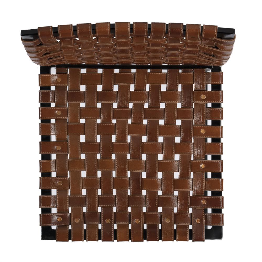 Urban Brown Woven Leather Chair. Picture 6