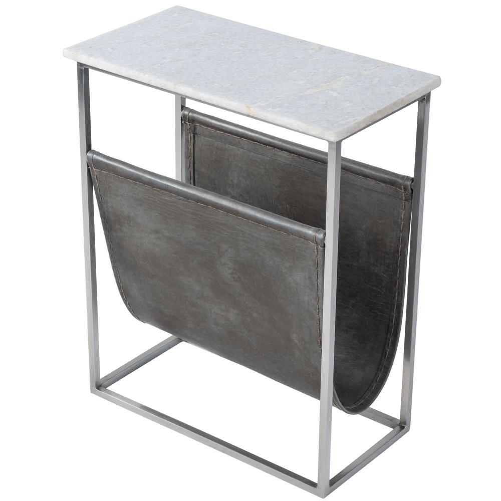 Company Koler Marble & Leather Magazine Table, Off-White. Picture 1