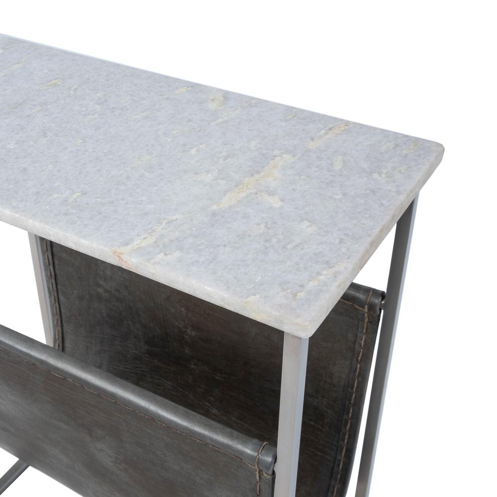 Company Koler Marble & Leather Magazine Table, Off-White. Picture 8