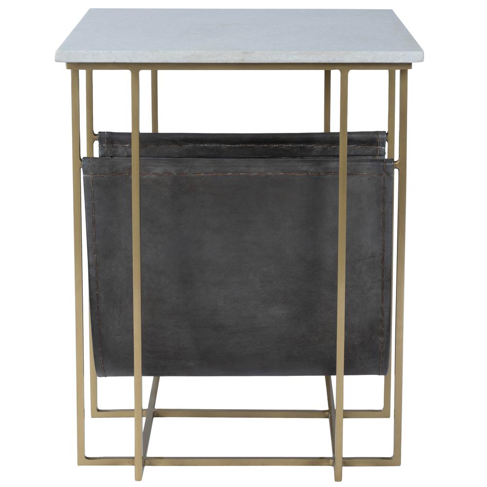 Company Stephanik Marble & Leather Magazine Side Table, Off-White. Picture 3