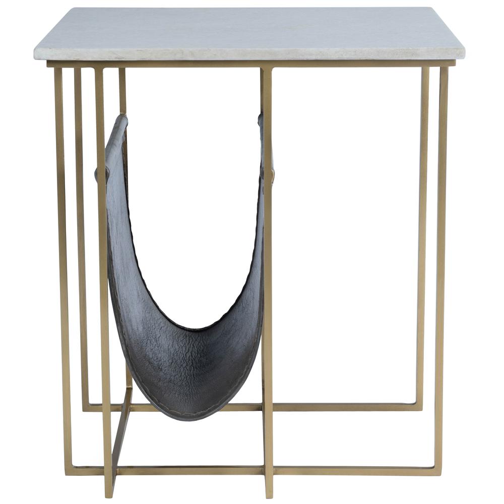 Modern Marble and Leather Magazine Table, Belen Kox. Picture 3