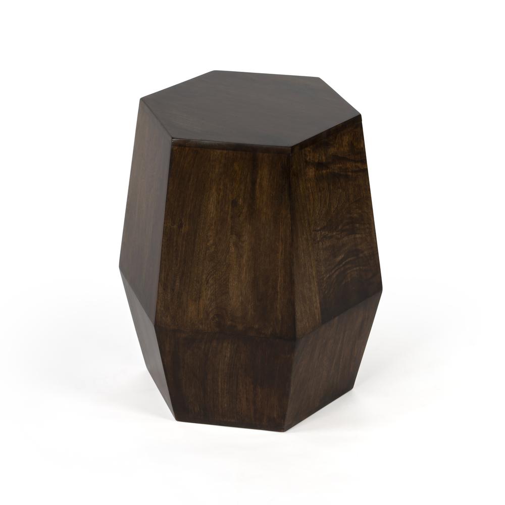Company Gulchatai Wood Finish Side Table, Dark Brown. Picture 1