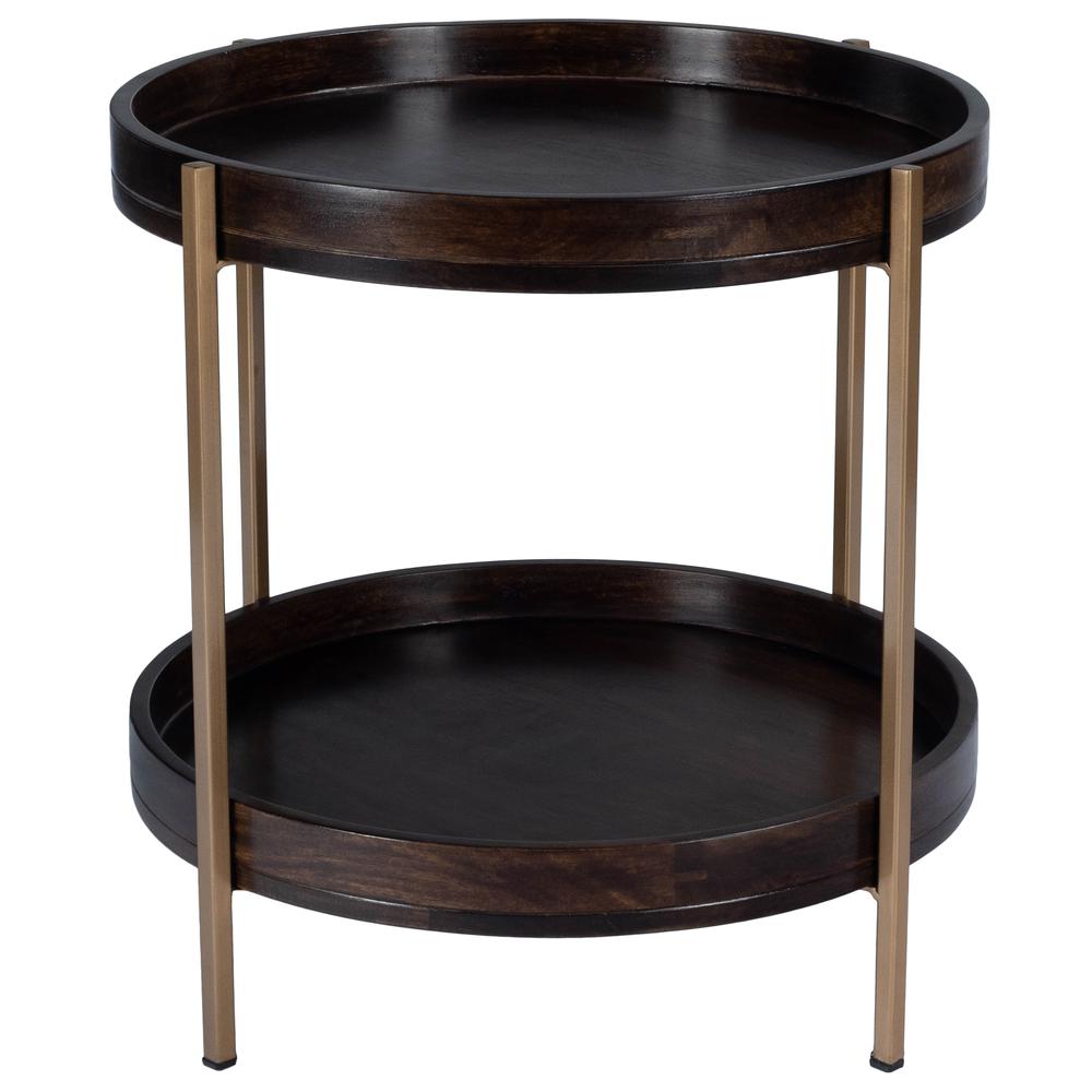 Company Damirra Wood & Metal Side Table, Dark Brown. Picture 3